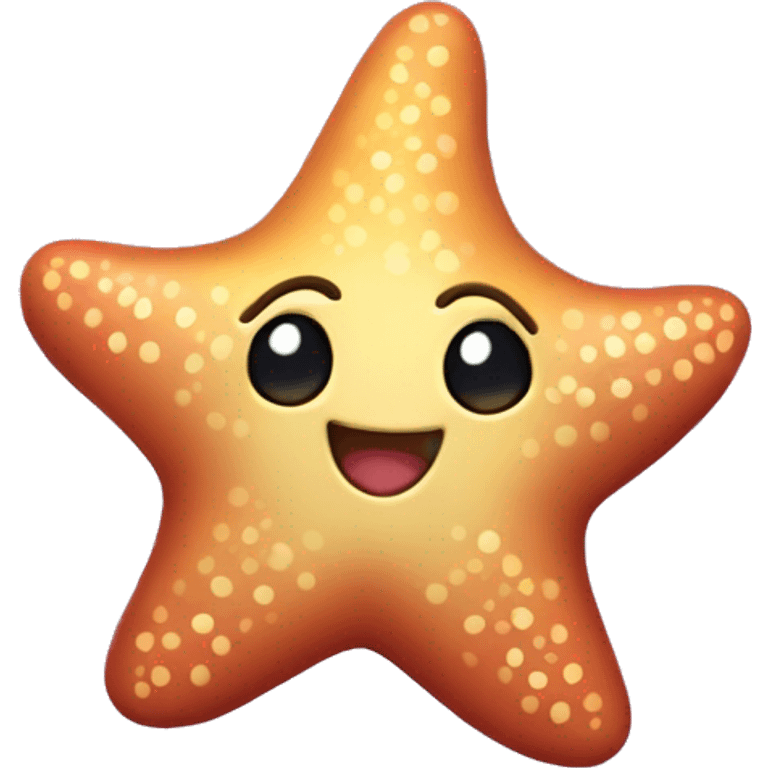 Kawaii Brassy rainbow starfish   emoji