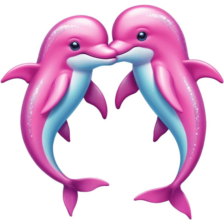 pink sparkly dolphins emoji