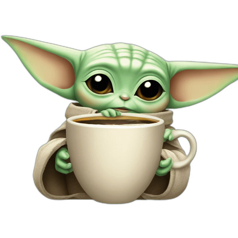 Baby yoda drinking coffee emoji