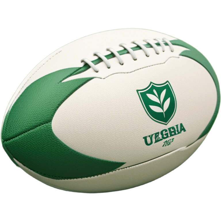 Cinematic Realistic image of a rugby ball resting on verdant turf, rendered with intricate stitching details and subtle weathering, bathed in warm, natural lighting that emphasizes its enduring character emoji