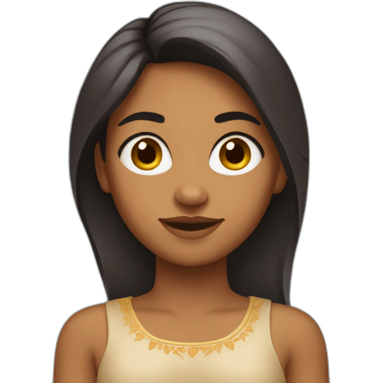 indian girl fair skin with medium length hair ui designer emoji