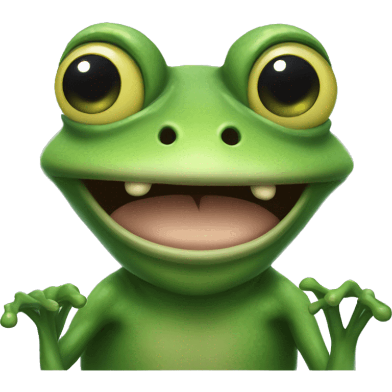 creepy frog pledging allegiance  emoji