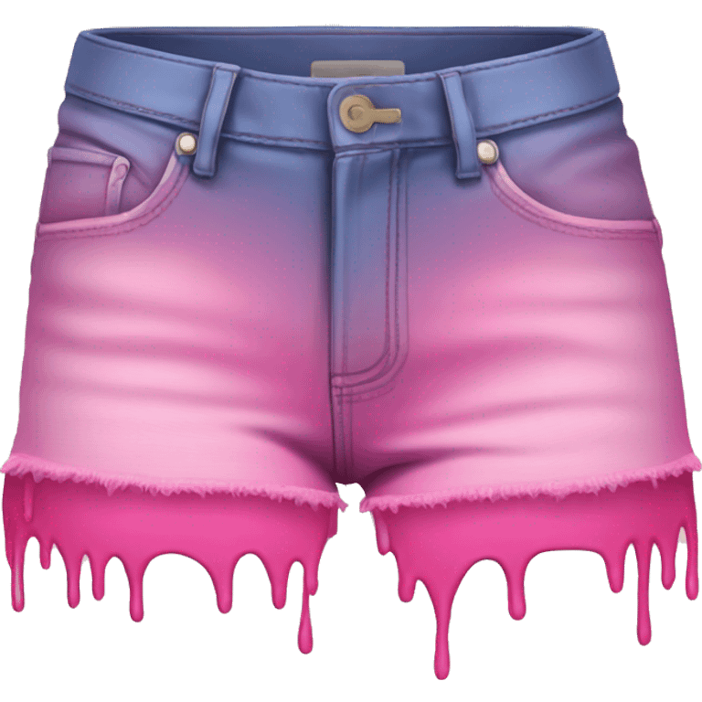 Pink Jean short shorts with ombré effect  emoji