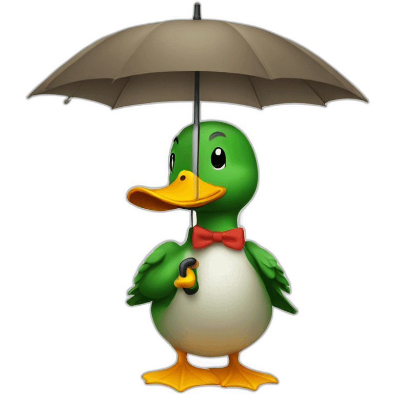 duck holding an umbrella emoji