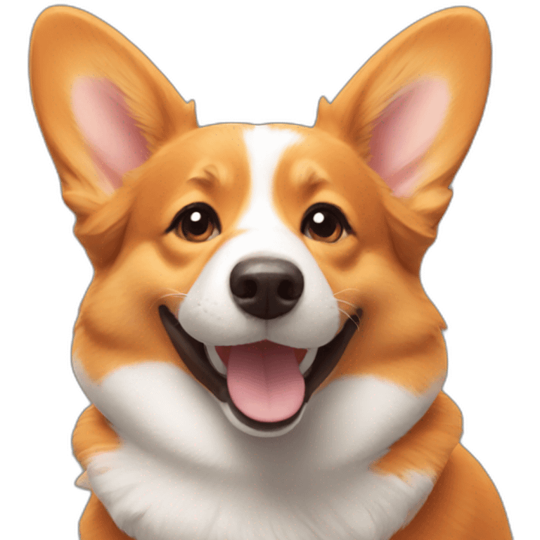 orange corgi smile emoji