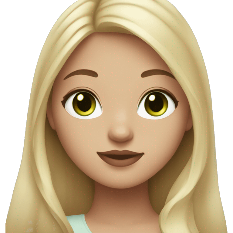 Plus size girl with hazel eyes and long blonde hair holding dark grey cat with light green eyes  emoji