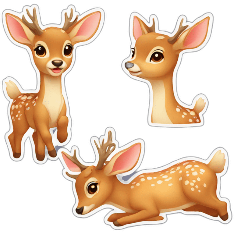 cute deer sticker pack emoji