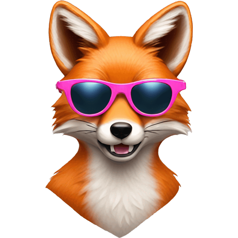 Fox wearing pink sunglasses emoji