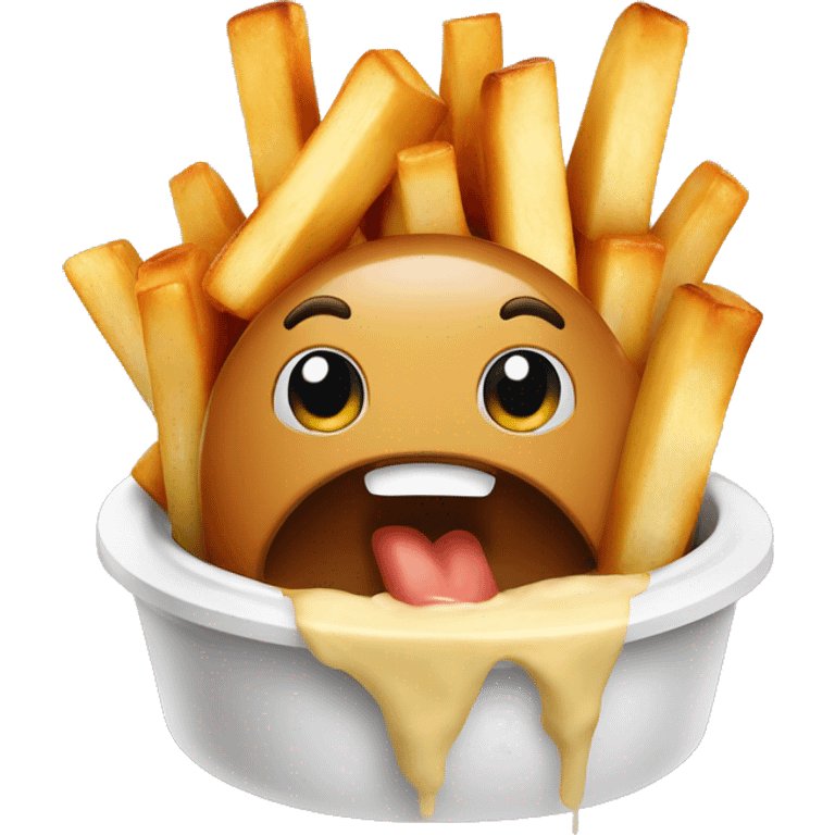 Poutine qui mange une poutine emoji