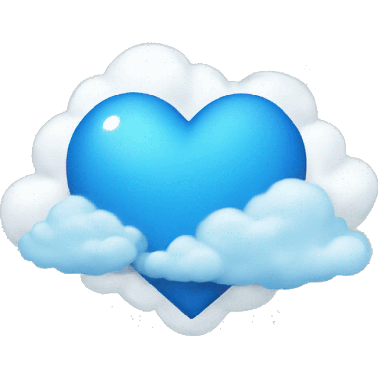 blue heart with clouds emoji