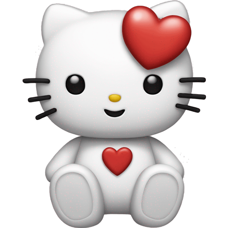 hello kitty with heart emoji