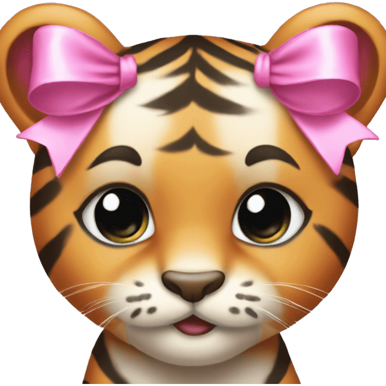 Baby tiger with pink bows  emoji