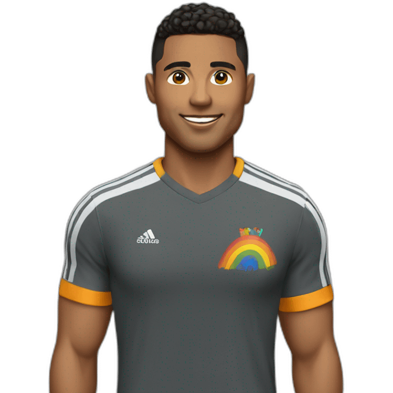 A gay wearing a ronaldo teshirt emoji