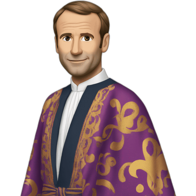 macron portant un caftan emoji