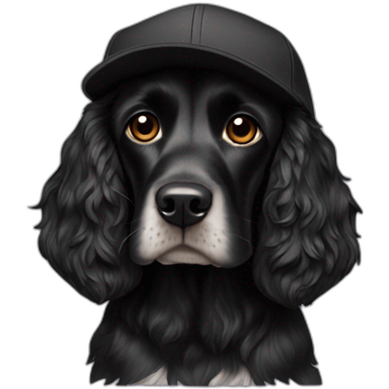 black cocker spaniel cap emoji