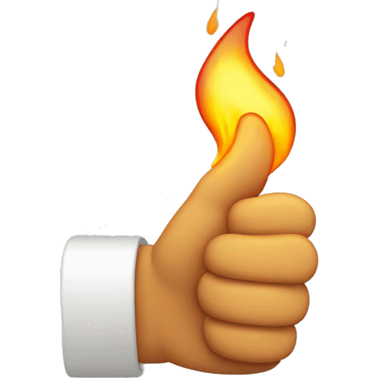 thumbs up with fire for thumb emoji