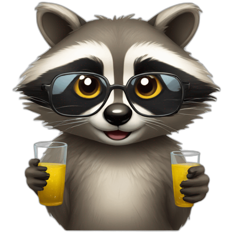 raccoon with glass emoji