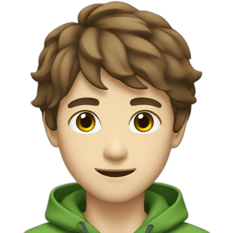 japanese guy with green eyes and brown hair emoji