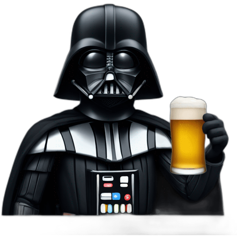 dark Vader drinking beer emoji