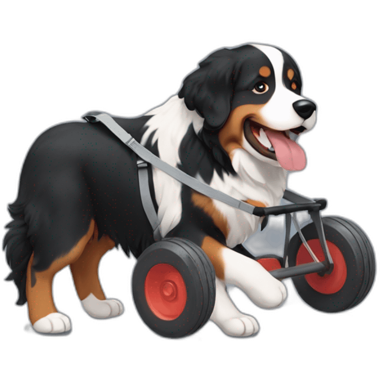 Bernese mountain dog hiking carting emoji