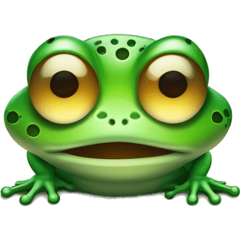 frog emoticon green modern high technologi sunset emoji