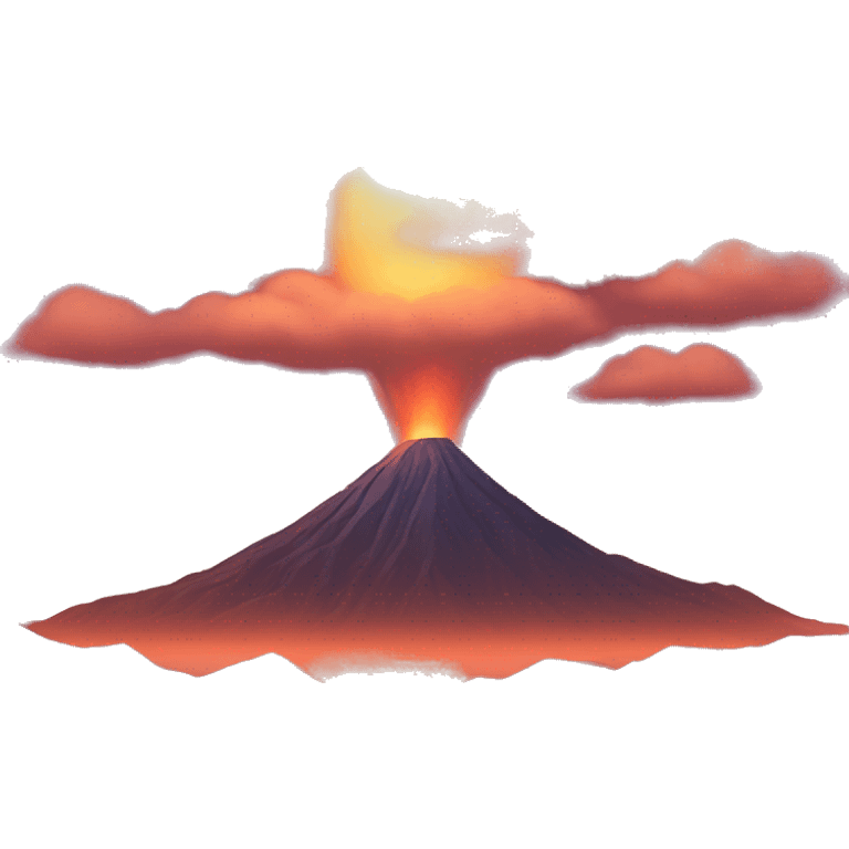 calm volcano, relief, sunset, golden hour emoji