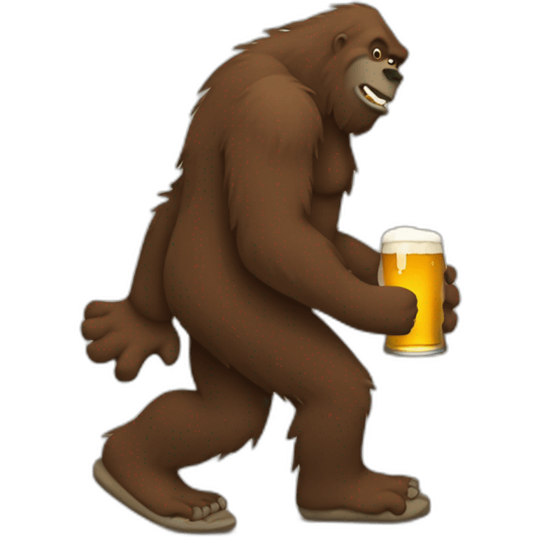 Big foot qui boit une bière emoji