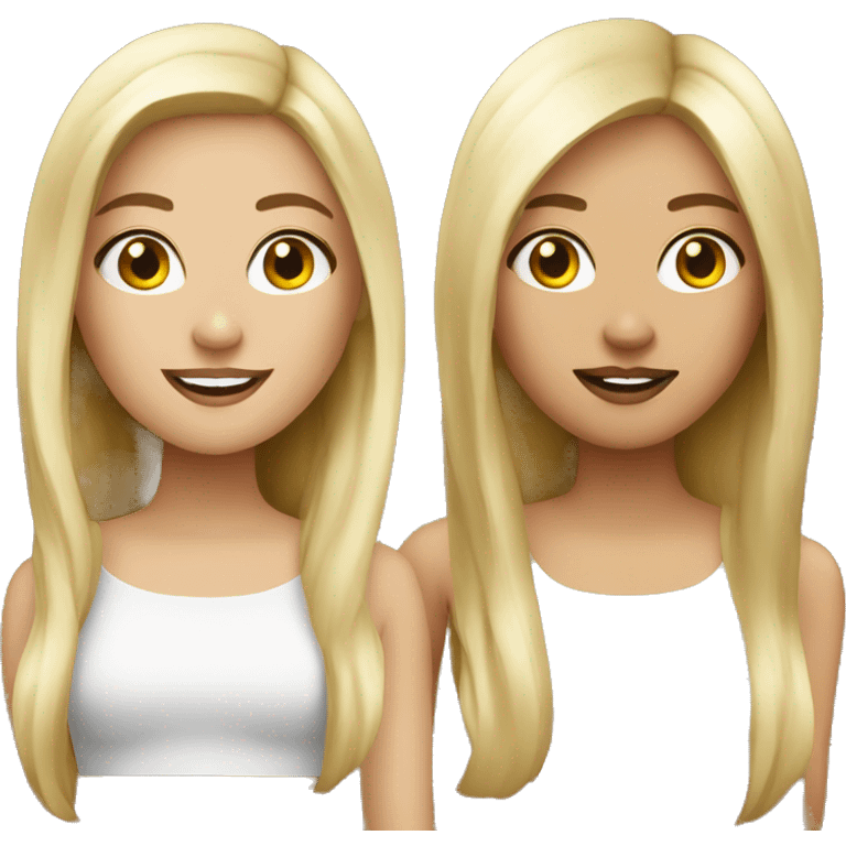 Brunette blonde besties emoji