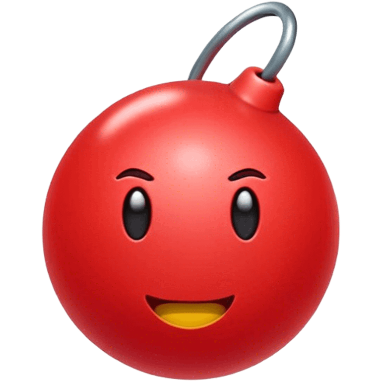 A minimalistic, cartoon-style red punching ball emoji with a glossy texture. It has a slightly rounded top and is mounted on a slim, flexible base, appearing slightly in motion. The design should be expressive and clear as an emoji. The background is fully transparent for easy overlay. emoji