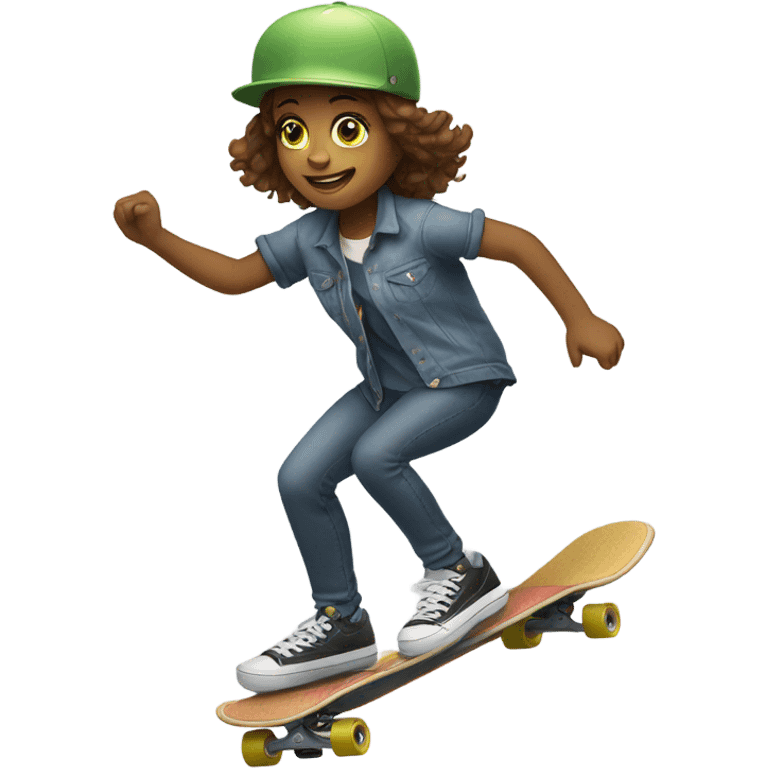 girl riding skateboard emoji