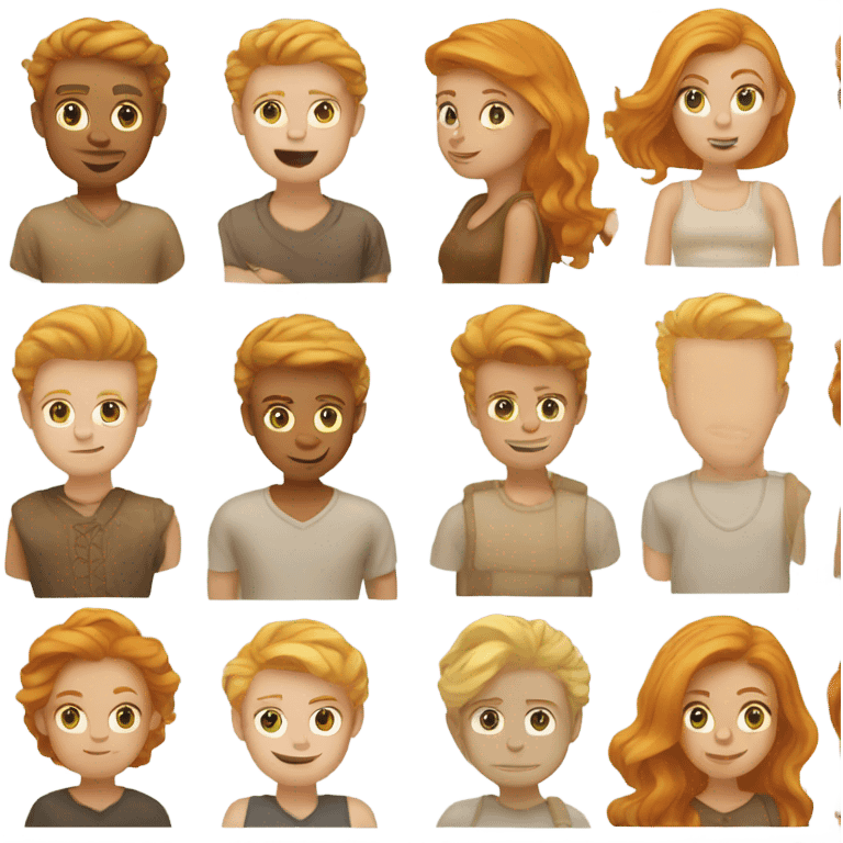 blonde girl ginger boy emoji