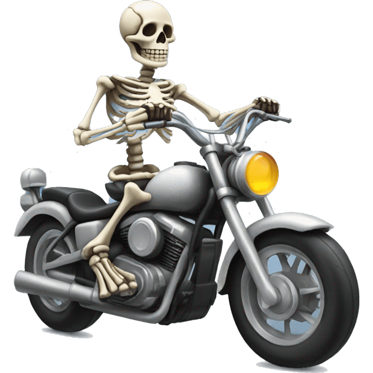 Skeleton riding a motorcycle  emoji