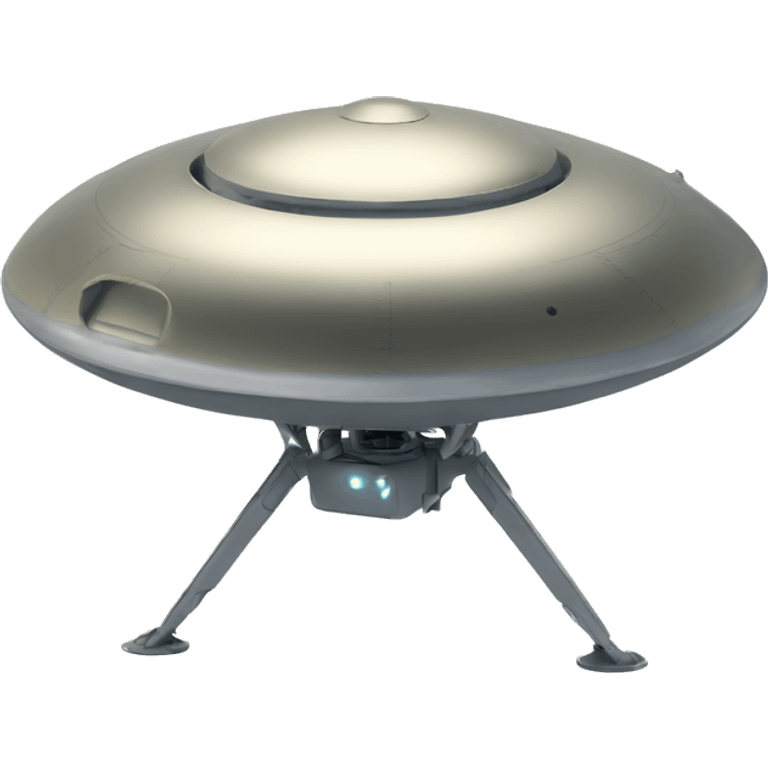 UFO-shaped drone, saucer shape with metallic surface emoji