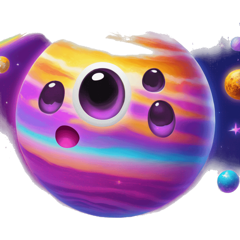 lisa frank ringed planet emoji