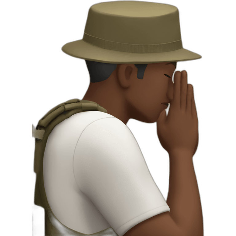 A soldier prays at the Western Wall emoji