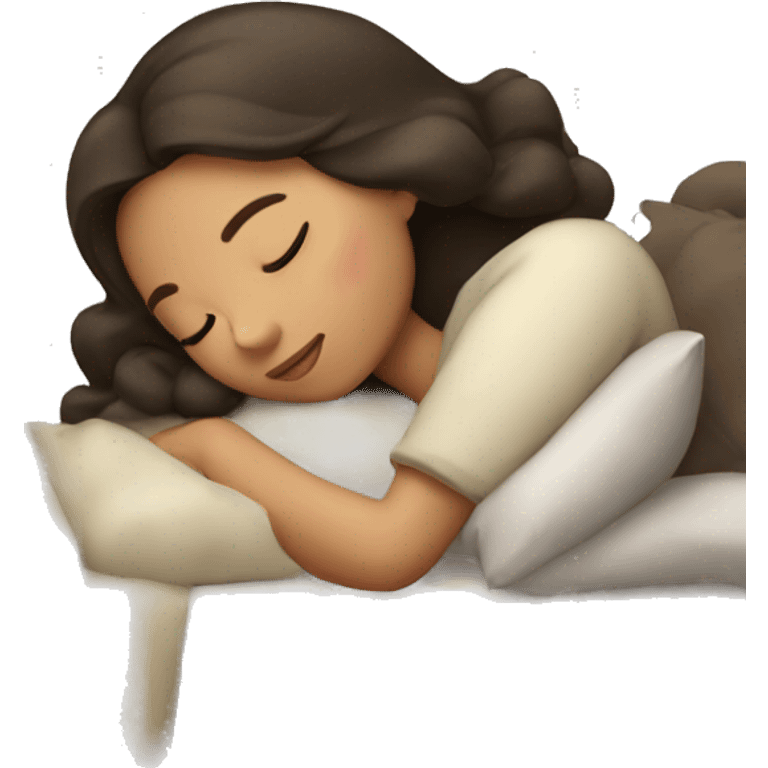 Brunette girl sleeping emoji