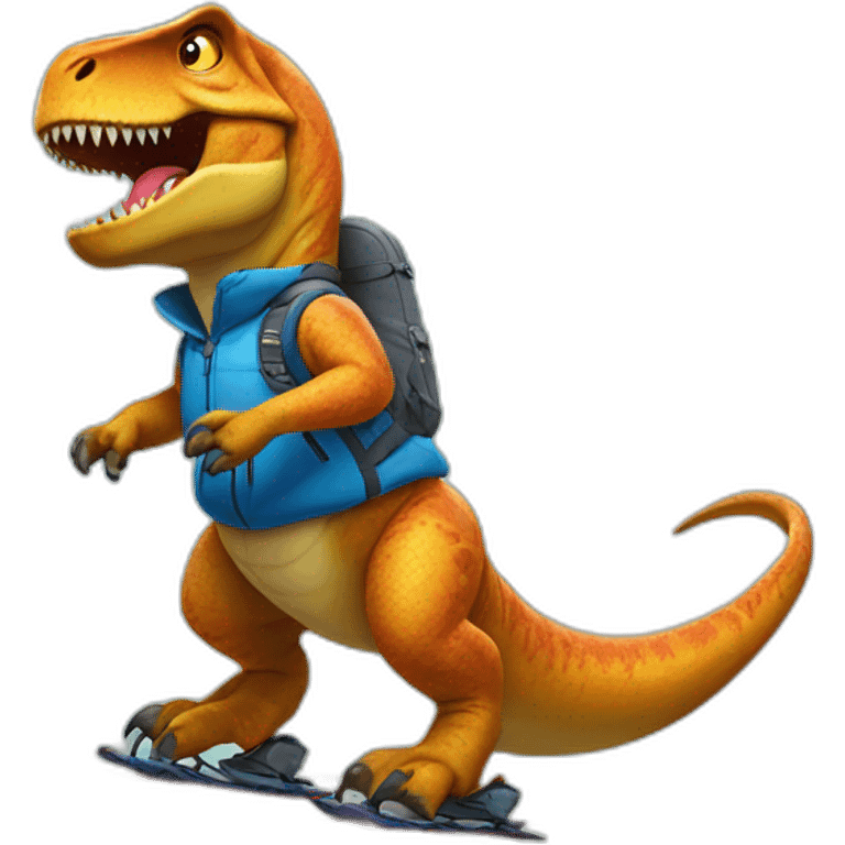 t-rex qui fait du ski emoji