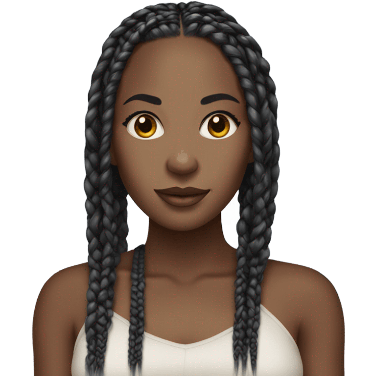 black woman with box braids emoji