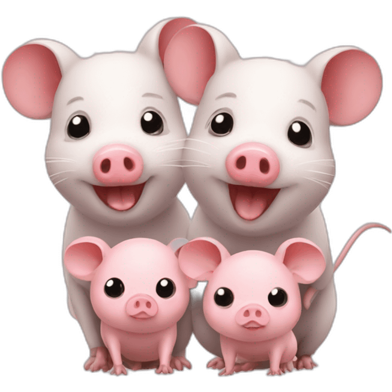 Mouse with two pigs emoji