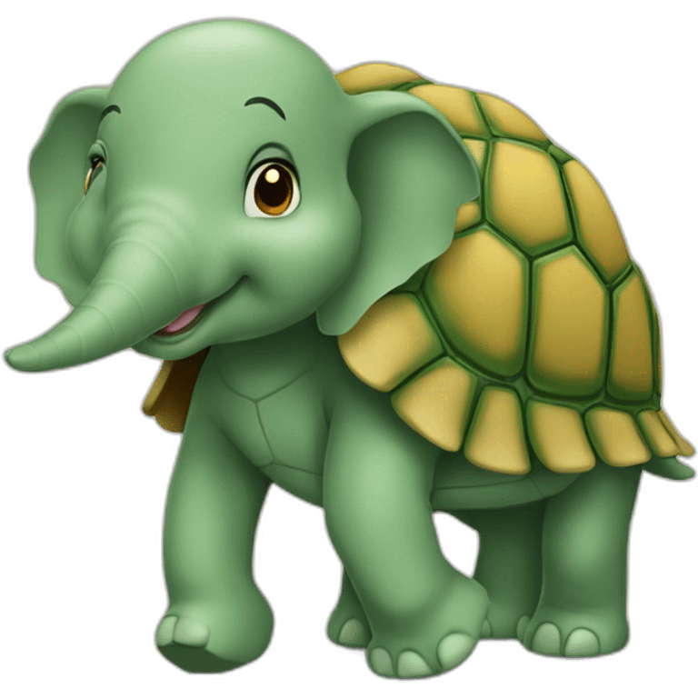 Tortue sur éléphant emoji