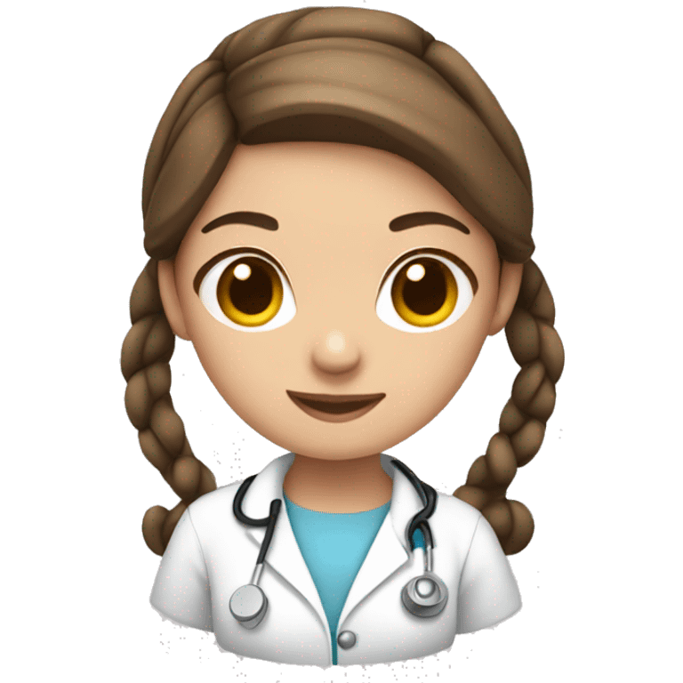 Nurse Beautiful Girl,brown hair in two pig tails emoji