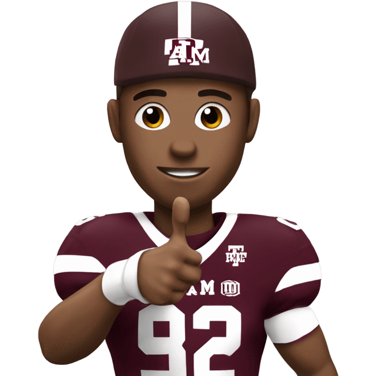 Texas a&m 12th man football player holding up a thumb emoji