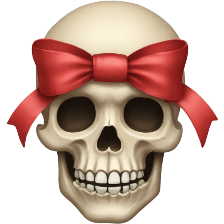 Skull emoji with a bow in the head emoji