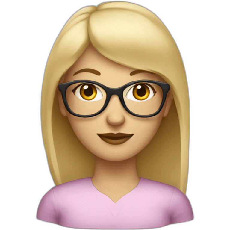 femme 40 ans blonde avec frange à lunette emoji