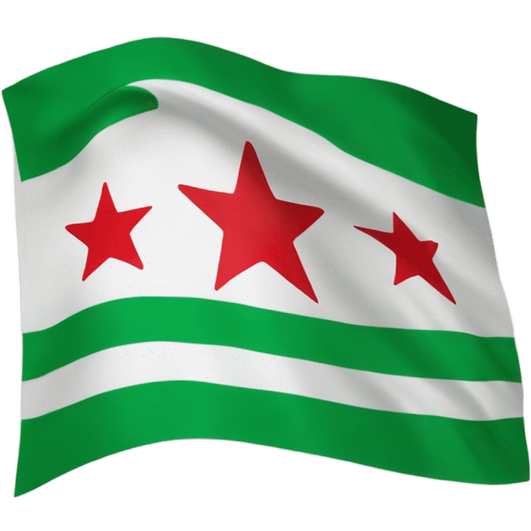 GREEN syrian flag with three stars emoji