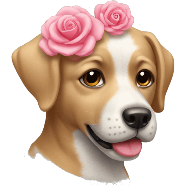 Perro con una rosa emoji