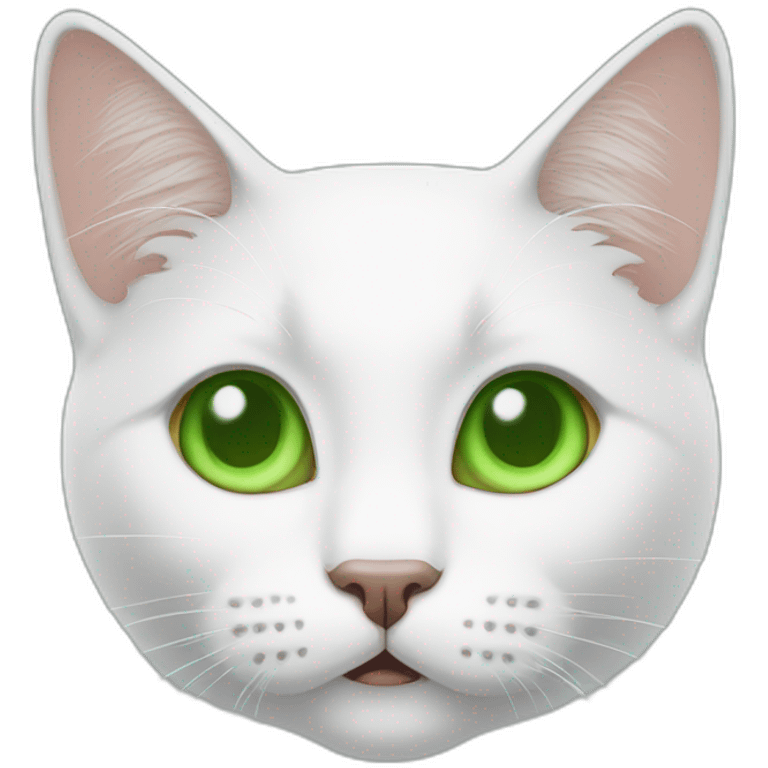 white shocked cat green eyes emoji