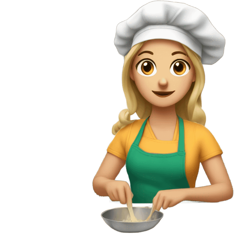 White girl cook emoji