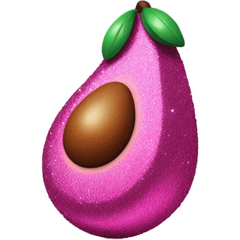 Hot pink avocado with glitter emoji