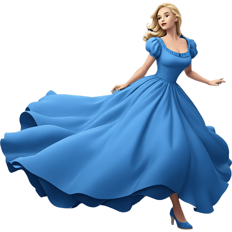 blonde girl in blue dress emoji